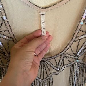 Willow & Clay Cream Beaded Top